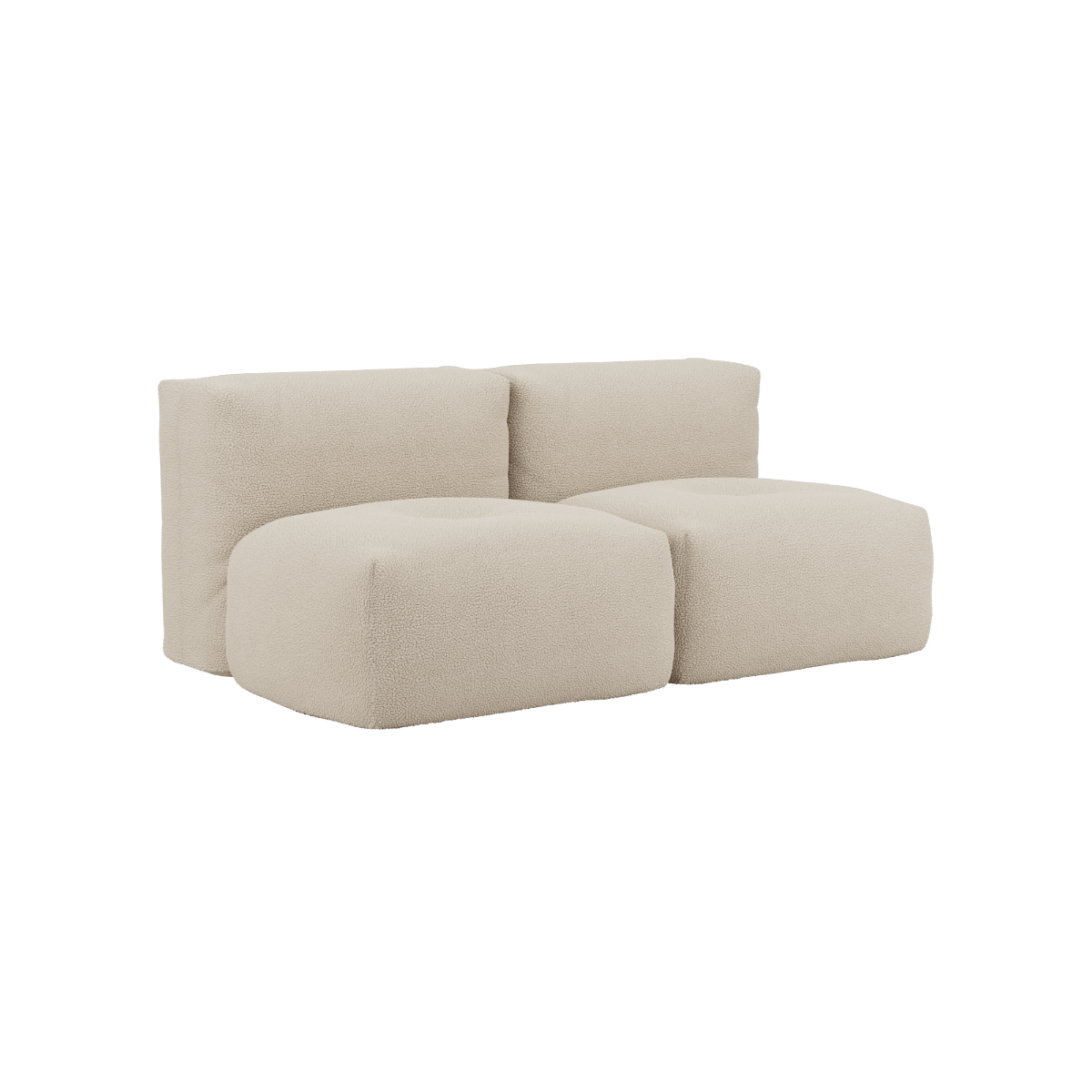 Soft Sofa Indoor 2 - Sitzer in weichem Teddy Beige Stoff ohne Gestell, moderne Boneless Couch | Soft Sofa Indoor - 2 Seater - Teddy Beige | SACKit