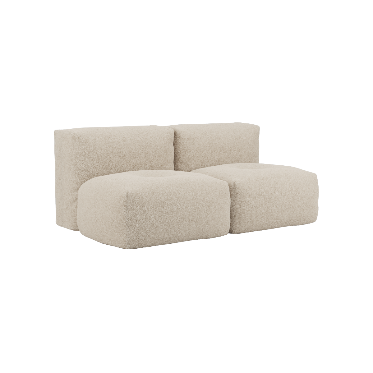 Soft Sofa Indoor 2 - Sitzer in weichem Teddy Beige Stoff ohne Gestell, moderne Boneless Couch | Soft Sofa Indoor - 2 Seater - Teddy Beige | SACKit