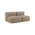Soft Sofa Indoor 2-Sitzer in braunem Teddy-Stoff mit weicher Polsterung und moderner Form