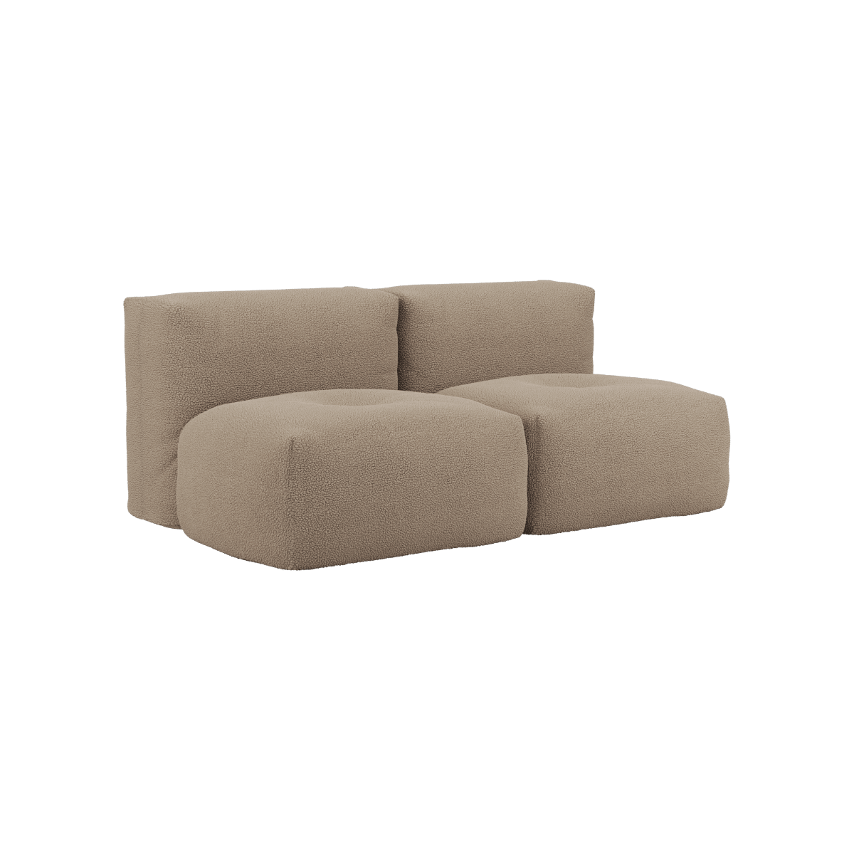 Soft Sofa Indoor 2 - Sitzer in Teddy Brown Stoff mit weicher, gepolsterter Oberfläche und ohne Gestell. | Soft Sofa Indoor - 2 Seater - Teddy Brown | SACKit