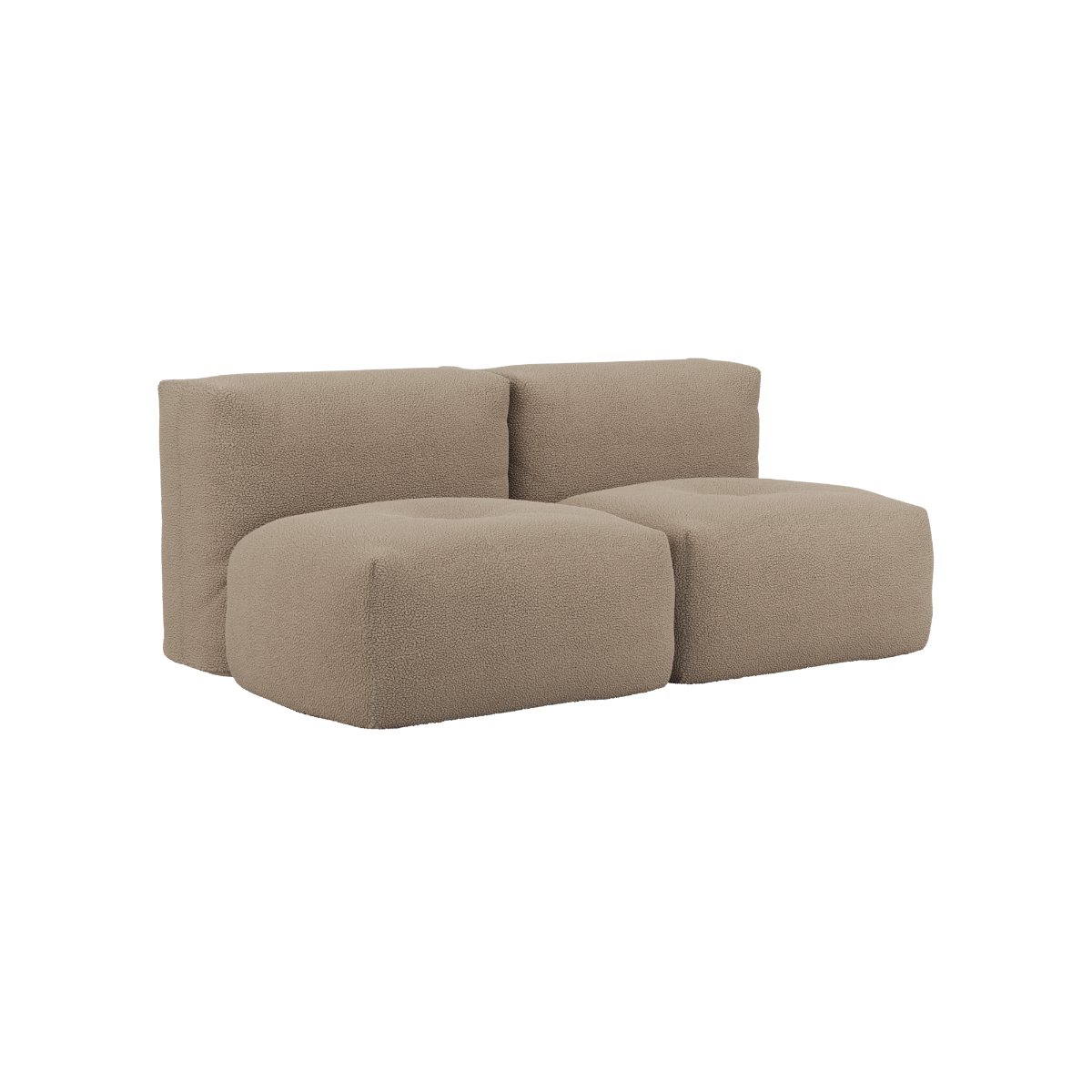 Soft Sofa Indoor 2 - Sitzer in Teddy Brown Stoff mit weicher, gepolsterter Oberfläche und ohne Gestell. | Soft Sofa Indoor - 2 Seater - Teddy Brown | SACKit