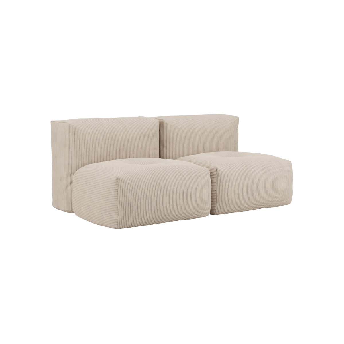 Soft Sofa Indoor 2 - Sitzer in Corduroy Beige mit weicher Polsterung und ohne Gestell. | Soft Sofa Indoor - 2 Seater - Corduroy Beige | SACKit