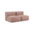 Soft Sofa Indoor 2-Sitzer aus Corduroy-Stoff in Rosé mit modularer Bauweise und abnehmbarem Bezug