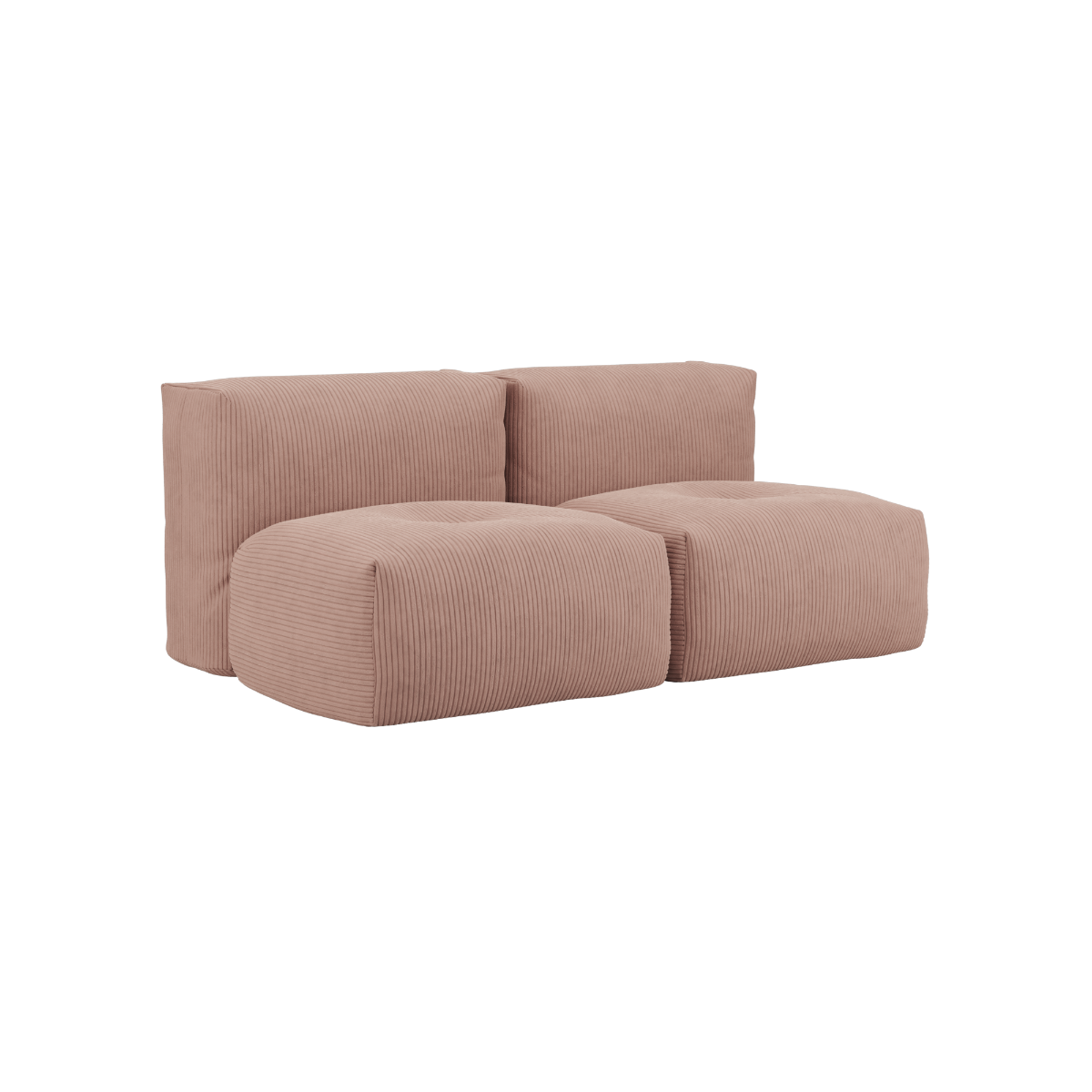 Soft Sofa Indoor 2 - Sitzer in Corduroy Rose mit weichem, modularem Design und abnehmbarem Bezug | Soft Sofa Indoor - 2 Seater - Corduroy Rose | SACKit