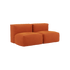 Soft Sofa Indoor 2-Sitzer mit orangefarbenem Jaquard-Stoffbezug, modernes Design, weiche Polsterung