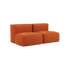 Soft Sofa Indoor 2 - Sitzer in orangefarbenem Jaquard - Stoff ohne Gestell, weich und modular gestaltet | Soft Sofa Indoor - 2 Seater - Orange Jaquard | SACKit