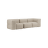 Soft Sofa Indoor 3 - Sitzer ohne Hocker in weichem Teddy Beige Stoff mit modularer Form | Soft Sofa Indoor - 3 Seater - Teddy Beige Ohne Hocker | SACKit