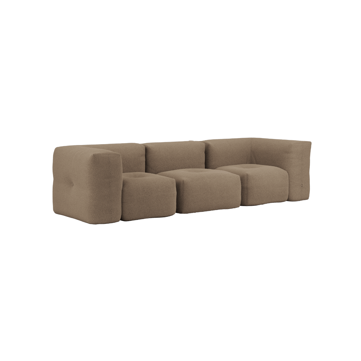 Soft Sofa Indoor 3 - Sitzer in Teddy Brown ohne Hocker, weiches, formflexibles Sofa ohne Gestell | Soft Sofa Indoor - 3 Seater - Teddy Brown Ohne Hocker | SACKit