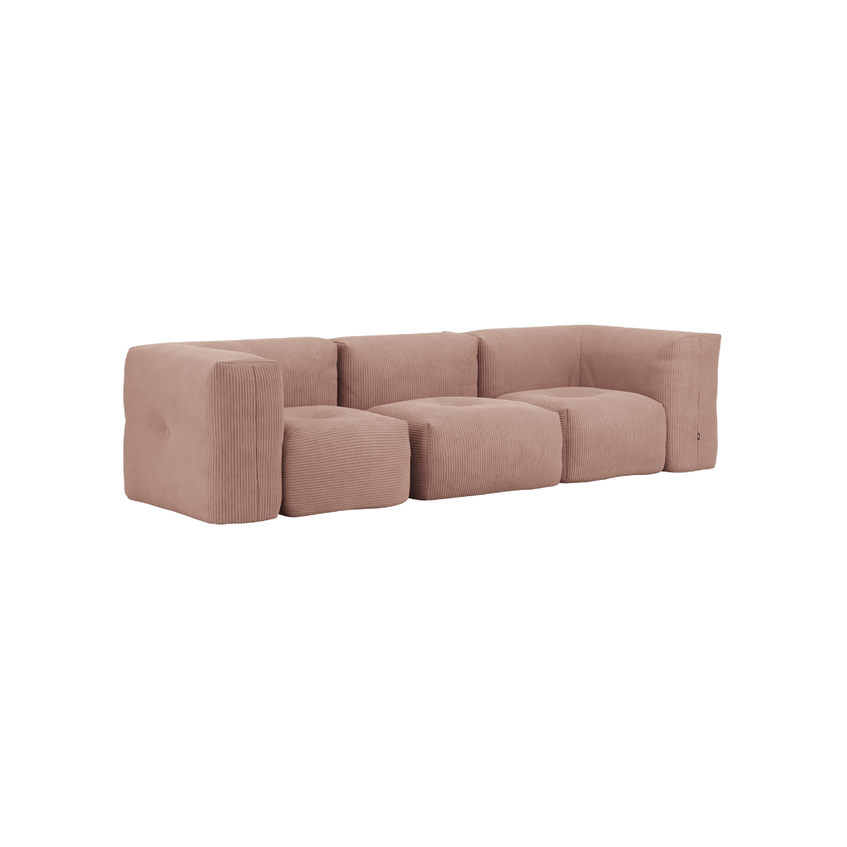 Soft Sofa Indoor 3 - Sitzer in Corduroy Rose ohne Hocker, weiches, modulares Design | Soft Sofa Indoor - 3 Seater - Corduroy Rose Ohne Hocker | SACKit