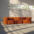 Soft Sofa Indoor - 3 Seater | Soft Sofa Indoor - 3 Seater - Orange Jaquard Ohne Hocker | SACKit