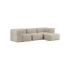 Beiges Soft Sofa Indoor mit Hocker, weicher Teddy-Stoff, modernes modulares Design für Innenräume