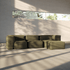 Soft Sofa Indoor 3-Sitzer in Corduroy Olive Stoff mit modularer Bauweise und abnehmbarem Bezug