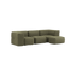 Soft Sofa Indoor 3 - Sitzer in Corduroy Olive mit Hocker, weiches, modulares Design ohne Gestell | Soft Sofa Indoor - 3 Seater - Corduroy Olive Mit Hocker | SACKit
