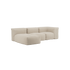 Soft Sofa Indoor 3-Sitzer mit Lounger in beige Teddy-Stoff, modernes modulares Design für Innenräume