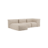 Soft Sofa Indoor 3-Sitzer mit Lounger in beige Corduroy Stoff, modernes modulares Design.