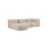 Soft Sofa Indoor 3-Sitzer mit Lounger in beige Corduroy Stoff, modernes modulares Design.