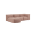 Soft Sofa Indoor 3-Sitzer mit Lounger in Corduroy Rose Stoff, modernes, modulares Design.