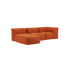 Soft Sofa Indoor 3-Sitzer mit Lounger in orangefarbenem Jaquard-Stoff, modernes Design, modulare Bauweise