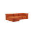 Soft Sofa Indoor 3-Sitzer mit Lounger in orangefarbenem Jaquard-Stoff, modernes Design, modulare Bauweise