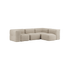 Beigefarbenes weiches 4 Sitzer Ecksofa von sackit für Innenräume mit modularer Form und großzügigen Sitzflächen auf grünem Hintergrund