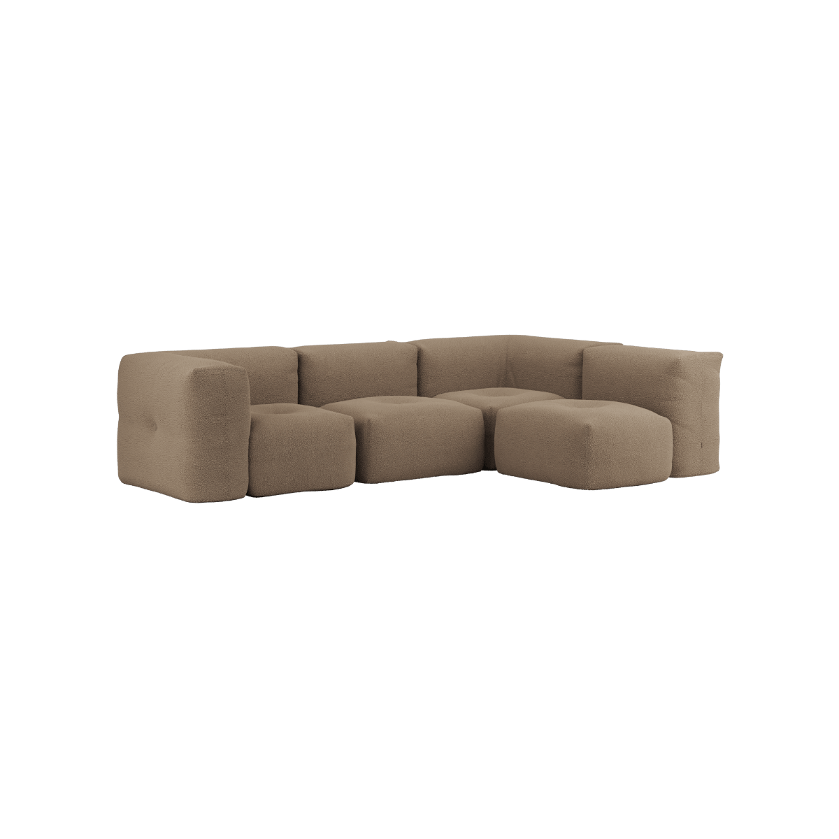 Soft Sofa Indoor 4 - Sitzer Ecksofa in braunem Teddy - Stoff mit weicher Polsterung und modularem Design | Soft Sofa Indoor - 4 Seater Corner Sofa - Teddy Brown | SACKit