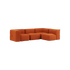Soft Sofa Indoor 4-Sitzer Ecksofa in orangefarbenem Jaquard-Stoff mit modularer Bauweise.