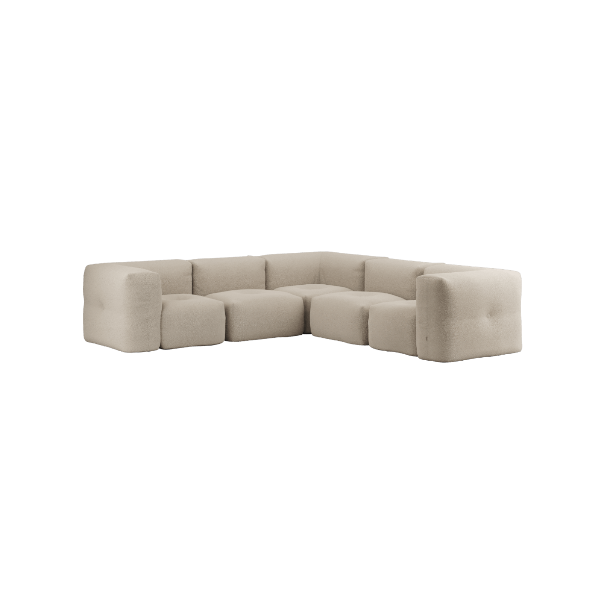 Soft Sofa Indoor 5 - Sitzer Ecksofa in Teddy Beige mit weichem, modularem Design und abnehmbarem Bezug | Soft Sofa Indoor - 5 Seater Corner Sofa - Teddy Beige | SACKit