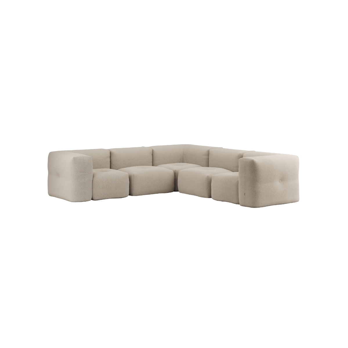 Soft Sofa Indoor 5 - Sitzer Ecksofa in Teddy Beige mit weichem, modularem Design und abnehmbarem Bezug | Soft Sofa Indoor - 5 Seater Corner Sofa - Teddy Beige | SACKit