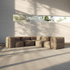 Soft Sofa Indoor 5-Sitzer Ecksofa in Teddy Beige Stoff, modernes Design, weiche Polsterung.