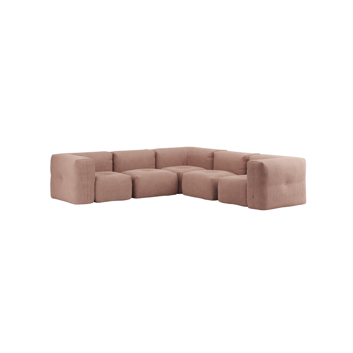 Soft Sofa Indoor 5 - Sitzer Ecksofa in Corduroy Rose mit weichem, modularen Design. | Soft Sofa Indoor - 5 Seater Corner Sofa - Corduroy Rose | SACKit