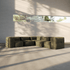 5-Sitzer Ecksofa Soft Sofa Indoor in Corduroy Beige mit weichem Stoffbezug und moderner Form