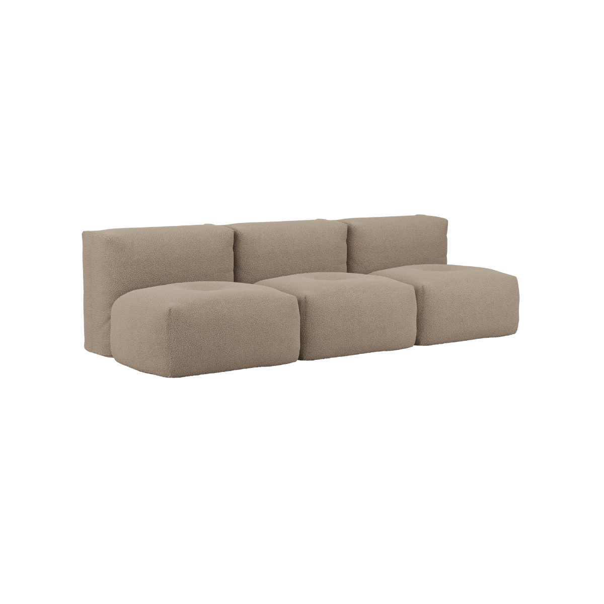 Soft Sofa Indoor - 3 Seater Open | Soft Sofa Indoor - 3 Seater Open - Teddy Brown Ohne Hocker | SACKit