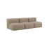 Braunes Soft Sofa Indoor 3-Sitzer ohne Hocker mit weichem Teddy-Stoffbezug