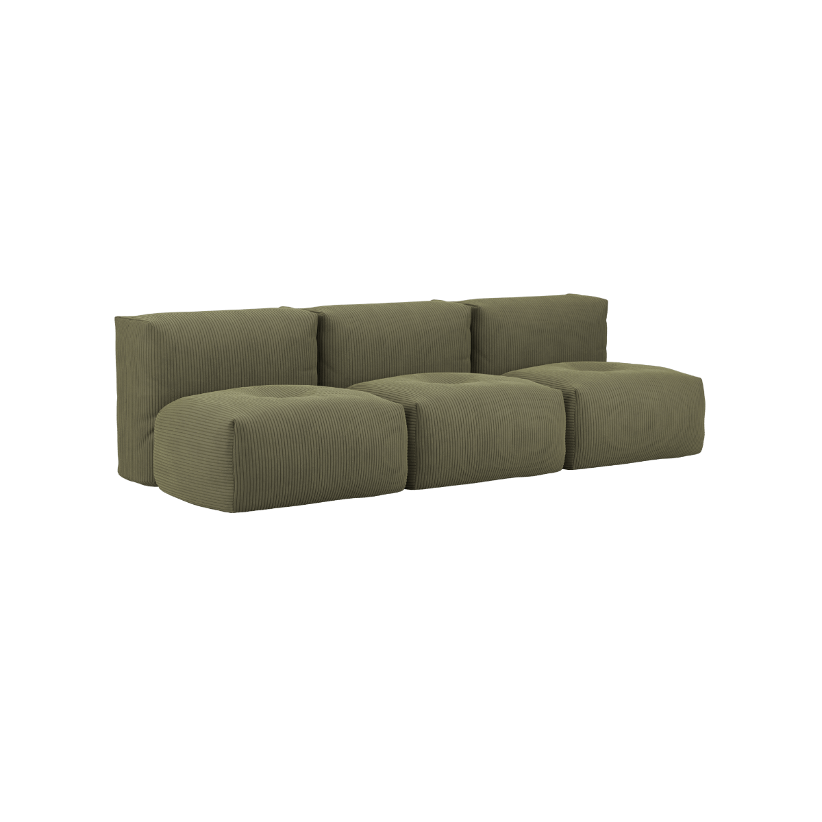 Soft Sofa Indoor - 3 Seater Open | Soft Sofa Indoor - 3 Seater Open - Corduroy Olive Ohne Hocker | SACKit