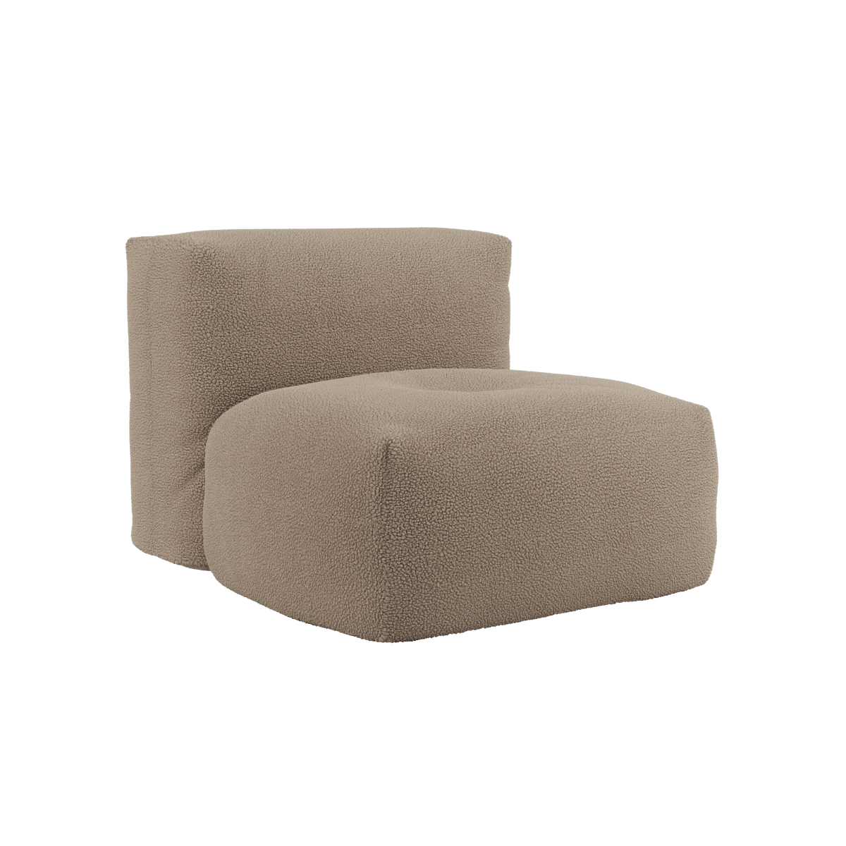 Soft Sofa Indoor Sitzmodul in Teddy Brown Stoff mit weicher Polsterung und moderner Form