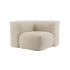 Soft Sofa Indoor Corner in weichem Teddy Beige Stoff mit moderner, modularer Form.
