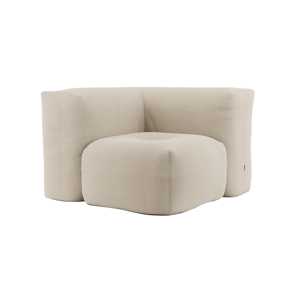 Soft Sofa Indoor Corner in weichem Teddy Beige Stoff ohne Gestell, modulare Form, gemütlich und flexibel. | Soft Sofa Indoor - Corner - Teddy Beige | SACKit