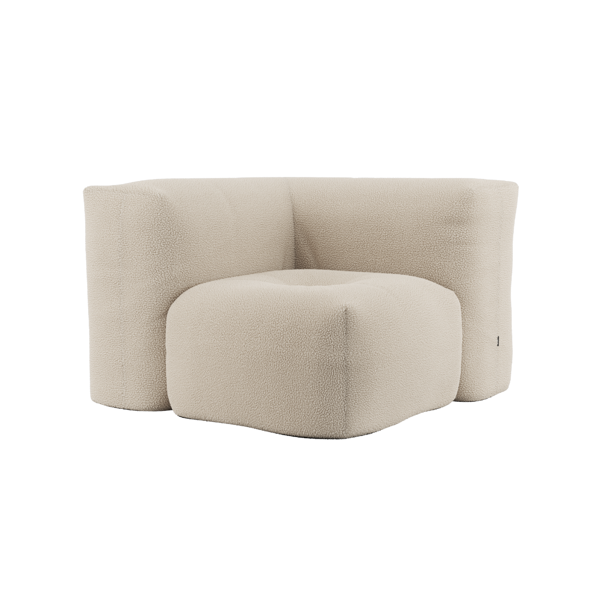 Soft Sofa Indoor Corner in weichem Teddy Beige Stoff ohne Gestell, modulare Form, gemütlich und flexibel. | Soft Sofa Indoor - Corner - Teddy Beige | SACKit