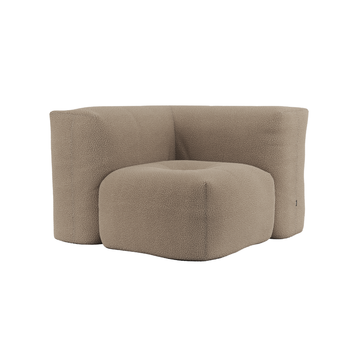 Soft Sofa Indoor Corner Sofa in weichem Teddy Beige Stoff ohne Gestell, modulare Form. | Soft Sofa Indoor - Corner - Corduroy Rose | SACKit