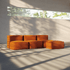 Soft Sofa Indoor Pouf in beige Corduroy Stoff ohne Gestell, weich und flexibel gestaltet. | Soft Sofa Indoor - Pouf - Orange Jaquard | SACKit