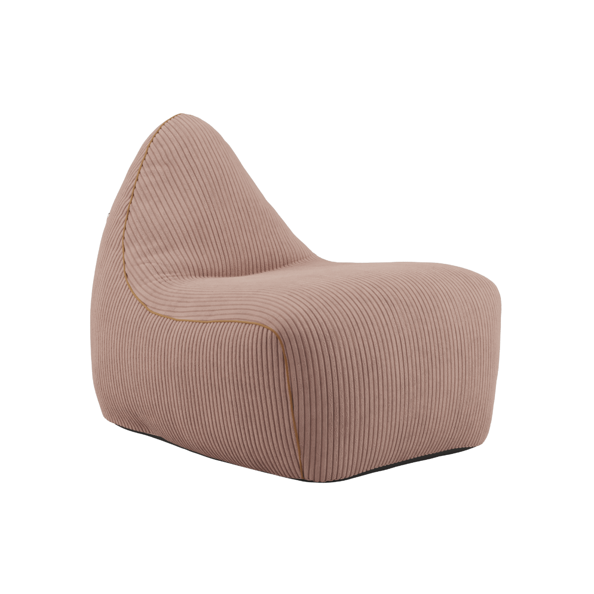 Runder SACKit Chair Indoor in Corduroy Rose mit weicher Kaltschaumfüllung und dekorativem Griff aus PU-Leder