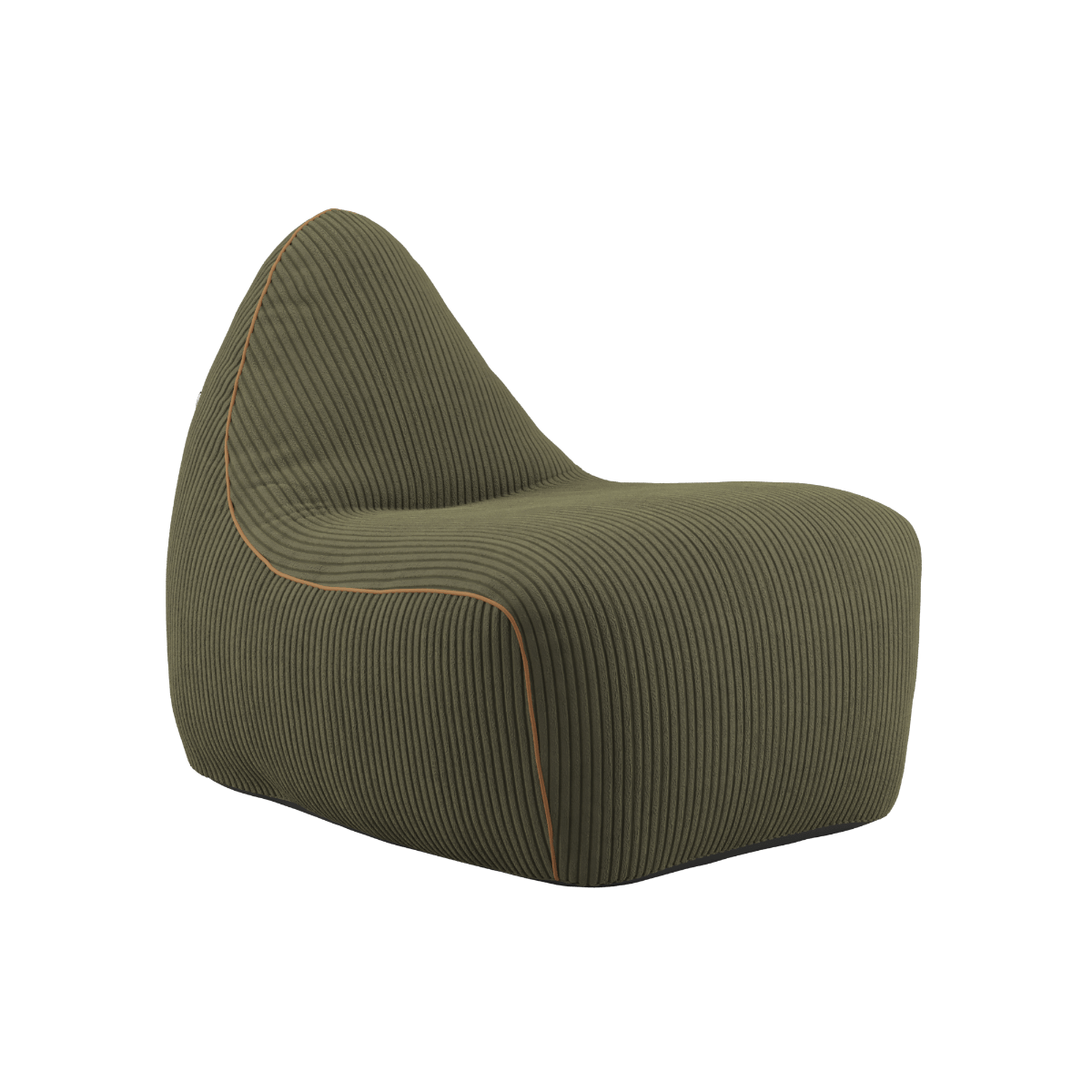 SACKit Chair Indoor Sessel aus Corduroy-Stoff in Olive mit runder, weicher Form und Kaltschaumfüllung