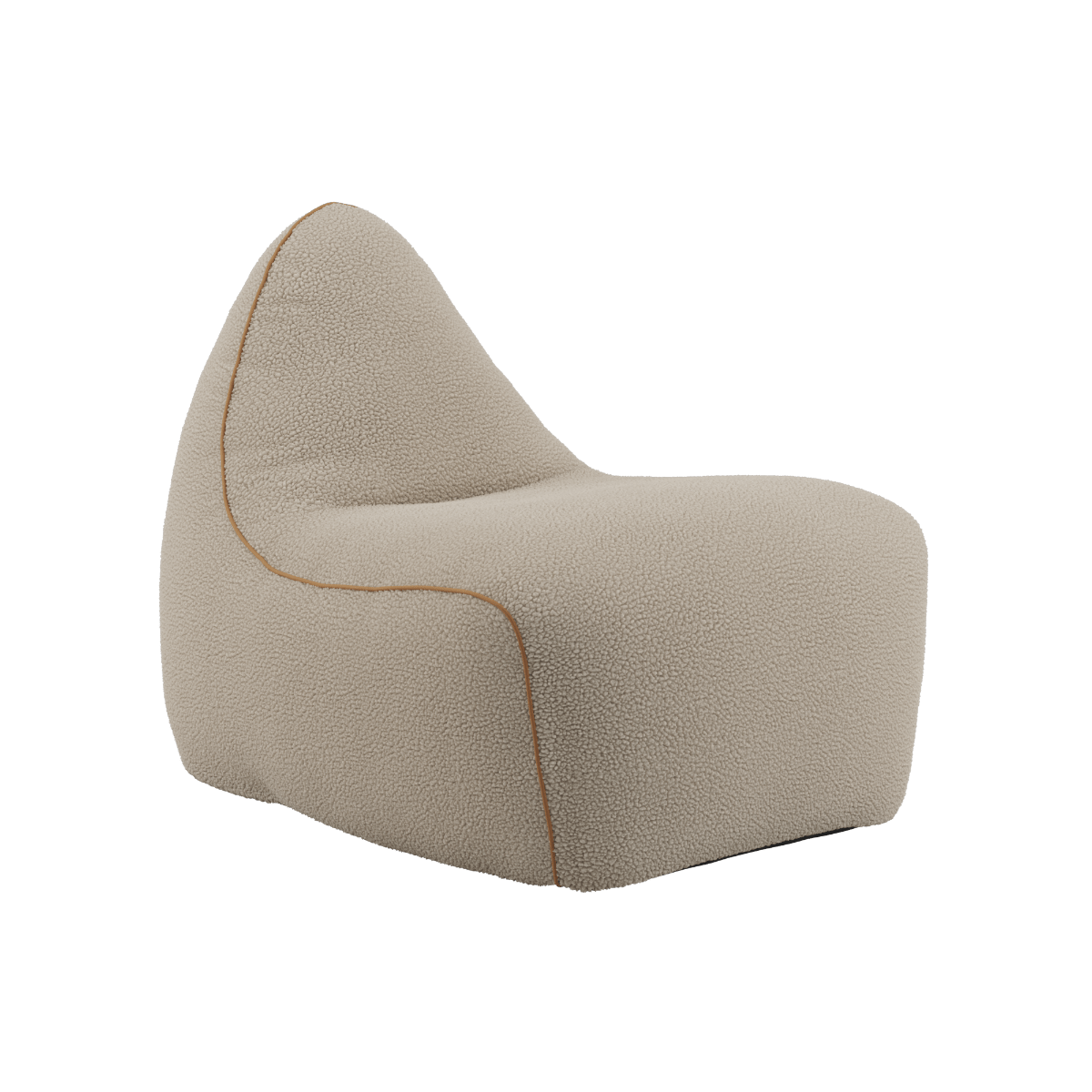 SACKit Chair Indoor Sækkestol i Teddy Beige tekstil med rund, blød form og lav ryg.