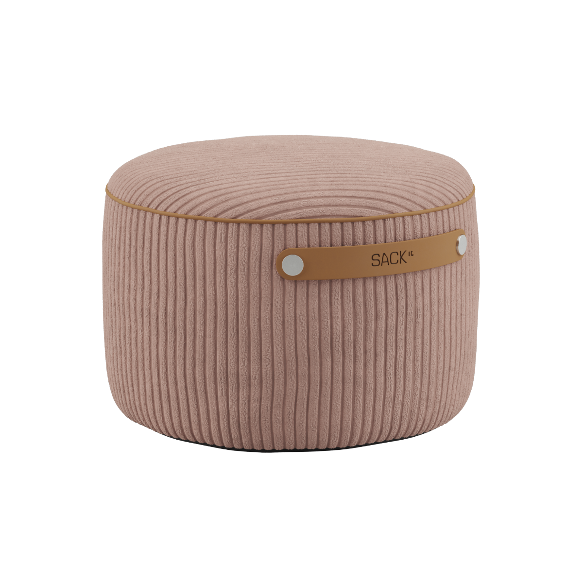 Runder SACKit Pouf Indoor aus Corduroy - Stoff in Rosé mit Kaltschaumfüllung und rutschfester Unterseite. | SACKit Pouf Indoor - Corduroy Rose | SACKit