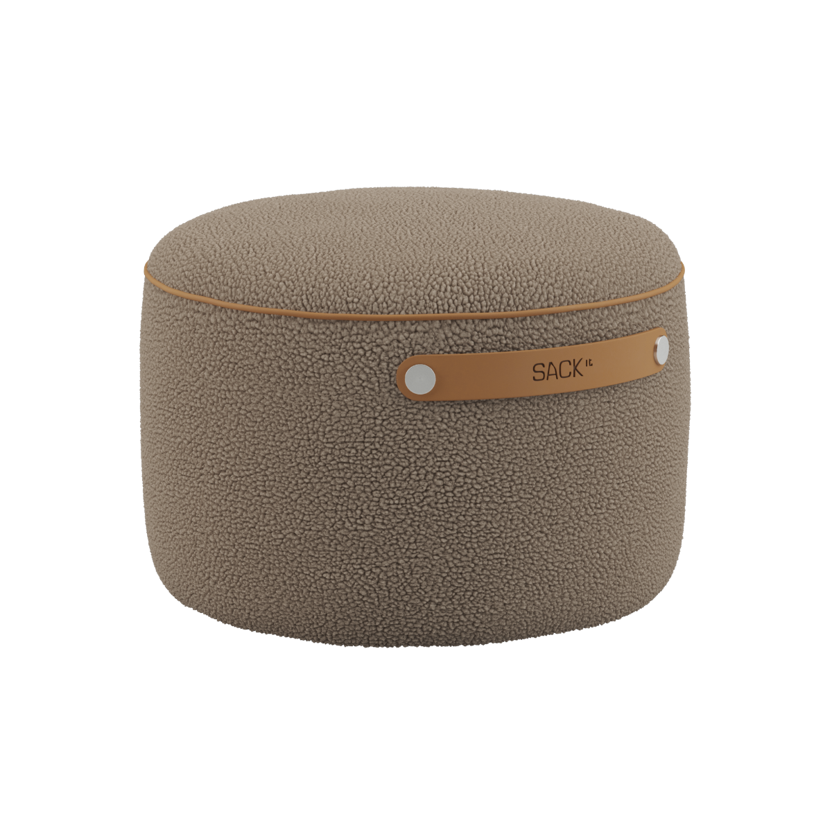 Runder SACKit Pouf Indoor in Teddy Brown mit Kaltschaumfüllung und rutschfester Unterseite. | SACKit Pouf Indoor - Teddy Brown | SACKit