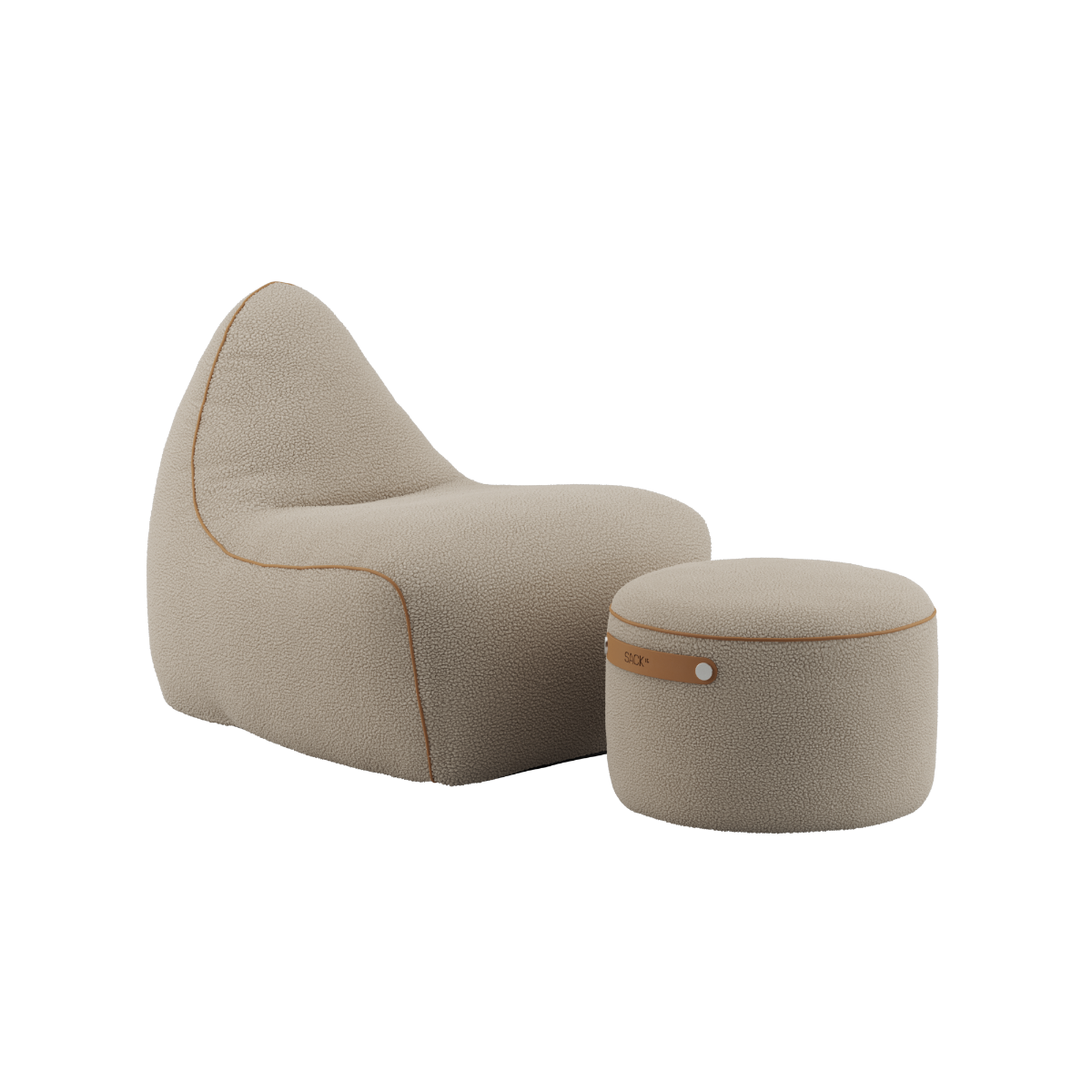 SACKit Chair & Pouf Indoor in Teddy Beige mit weicher Polsterung und rutschfester Unterseite | SACKit Chair & Pouf Indoor - Teddy Beige | SACKit