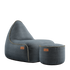 Canvas Lounge Chair und Pouf in petrolfarbenem Canvas mit handgenähten Stichen auf weißem Hintergrund | Canvas Lounge Chair & Pouf - Canvas Petrol | SACKit