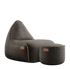 Brauner Canvas Lounge Chair mit passendem Pouf aus formstabilem Polsterstoff, modernes Design. | Canvas Lounge Chair & Pouf - Canvas Brown | SACKit