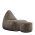 Brauner Cobana Lounge Chair und Pouf aus Olefin - Fasermischung mit handgenähten Nähten. | Cobana Lounge Chair & Pouf - Cobana Brown | SACKit