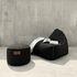Cobana Lounge Chair und Pouf in Cobana Grey, moderner Sitzsack mit Rückenlehne und passendem Hocker. | Cobana Lounge Chair & Pouf - Cobana Black | SACKit